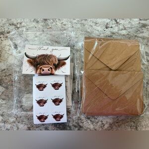 25 Highland Cow Thank You Cards